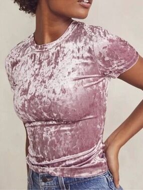 Free People Intimately Crushed Velvet Baby Tee